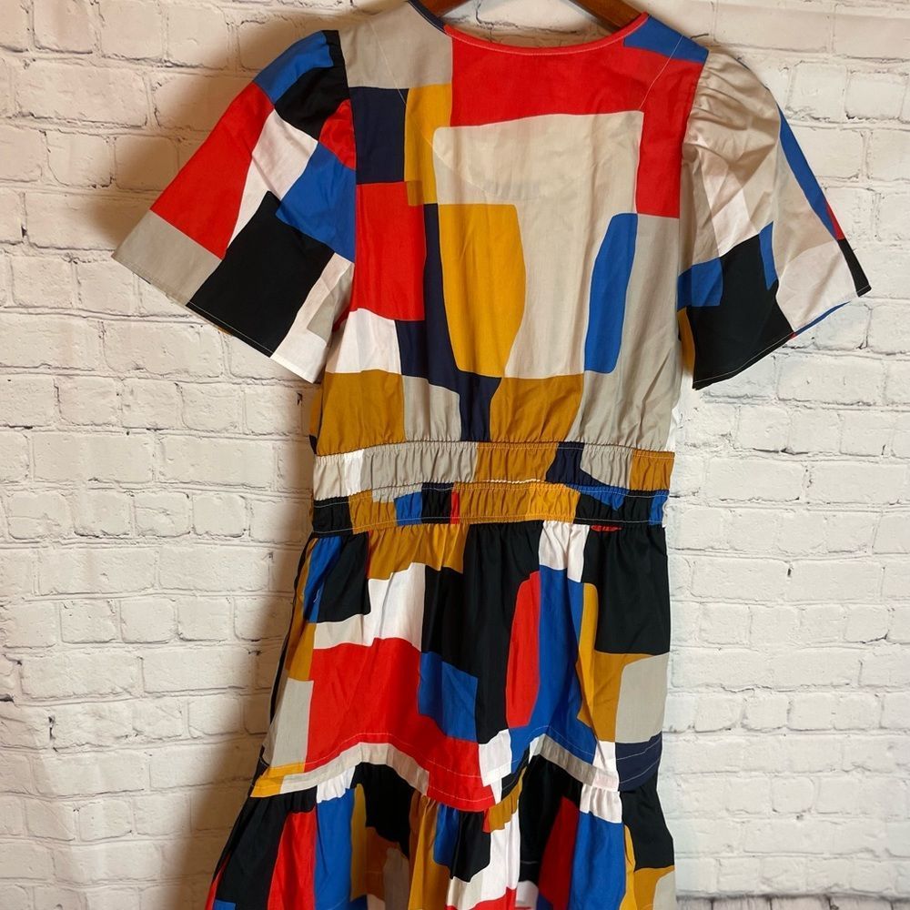 Anthropologie Somerset Mini Dress Novelty Square Print Like New Size Medium - Picture 12 of 14